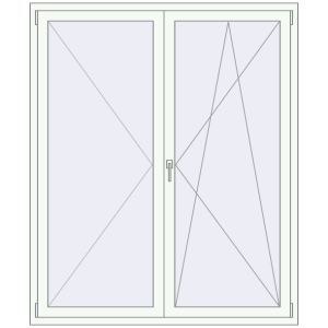 Buy Tilt-and-Turn 1500x1800 mm REHAU ENERGY-SAVING SYNEGO MD RAL 9016 Traffic white two-sided