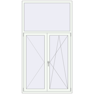 Buy Tilt-and-Turn 1190x2190 mm REHAU OPTIMUM EURO-DESIGN 70 RAL 9016 Traffic white two-sided