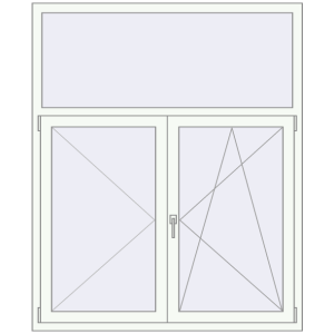 Buy Tilt-and-Turn 1400x1700 mm REHAU OPTIMUM EURO-DESIGN 70 RAL 9016 Traffic white two-sided