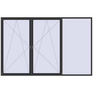 Zamów teraz Okna skrzydłowe 3600x2300 mm REHAU OPTIMUM EURO-DESIGN 70 ANTHRACITE_GREY_GLATT dwustronny