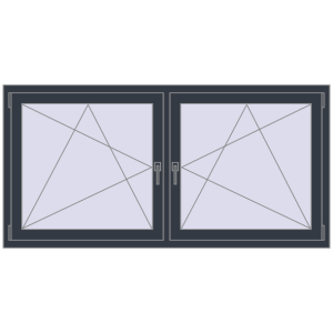 Zamów teraz Okna skrzydłowe 1815x920 mm REHAU ENERGY-SAVING SYNEGO MD ANTHRACITE_GREY_STRUKTURAL dwustronny