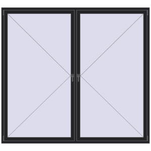 Buy Tilt-and-Turn 2400x2200 mm REHAU ENERGY-SAVING SYNEGO MD BLACK_ULTI-MATT two-sided
