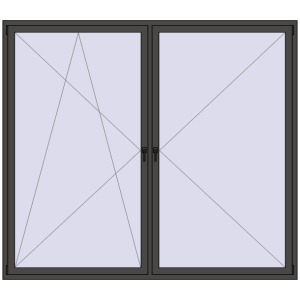 Buy Tilt-and-Turn 2500x2200 mm REHAU ENERGY-SAVING SYNEGO MD BASALT_GREY two-sided