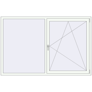 Buy Tilt-and-Turn 2000x1300 mm REHAU ENERGY-SAVING SYNEGO MD RAL 9016 Traffic white two-sided