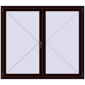 Okno plastikowe 1600x1400 mm Jednoskrzydłowe. Widok od środka Zamów teraz Okna skrzydłowe 1600x1400 mm REHAU OPTIMUM EURO-DESIGN 70 CHOCOLATE_BROWN dwustronny