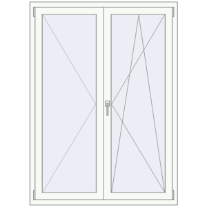 Buy Tilt-and-Turn 1200x1650 mm REHAU OPTIMUM EURO-DESIGN 70 RAL 9016 Traffic white two-sided