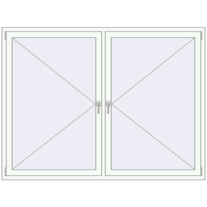 Buy Tilt-and-Turn 1960x1500 mm REHAU ENERGY-SAVING SYNEGO MD RAL 9016 Traffic white two-sided