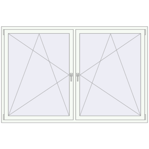 Buy Tilt-and-Turn 2050x1400 mm REHAU OPTIMUM EURO-DESIGN 70 RAL 9016 Traffic white two-sided