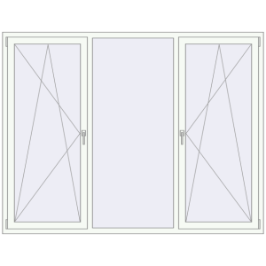 Buy Tilt-and-Turn 2200x1700 mm REHAU OPTIMUM EURO-DESIGN 70 RAL 9016 Traffic white two-sided