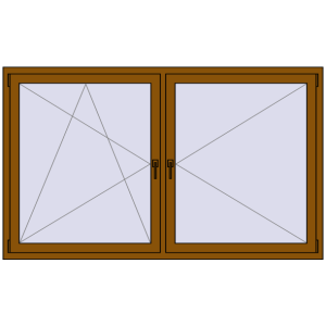 Buy Tilt-and-Turn 2000x1200 mm REHAU OPTIMUM EURO-DESIGN 70 GOLDEN OAK two-sided