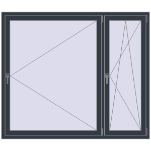 Buy Tilt-and-Turn 1750x1500 mm REHAU OPTIMUM EURO-DESIGN 70 ANTHRACITE_GREY_STRUKTURAL two-sided