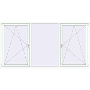 Buy Tilt-and-Turn 2700x1400 mm REHAU ENERGY-SAVING SYNEGO MD RAL 9016 Traffic white two-sided