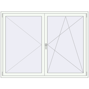Buy Tilt-and-Turn 1850x1400 mm REHAU ENERGY-SAVING SYNEGO MD RAL 9016 Traffic white two-sided