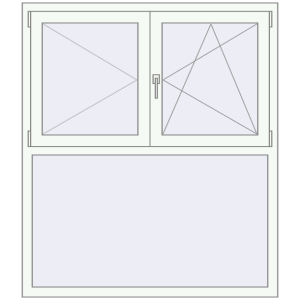 Buy Tilt-and-Turn 1280x1470 mm REHAU OPTIMUM EURO-DESIGN 70 RAL 9016 Traffic white two-sided