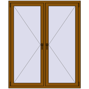 Buy Tilt-and-Turn 1400x1700 mm REHAU OPTIMUM EURO-DESIGN 70 GOLDEN OAK two-sided