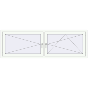 Buy Tilt-and-Turn 2000x650 mm REHAU ENERGY-SAVING SYNEGO MD RAL 9016 Traffic white two-sided