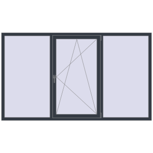 Buy Tilt-and-Turn 2400x1400 mm REHAU OPTIMUM EURO-DESIGN 70 ANTHRACITE_GREY_STRUKTURAL two-sided