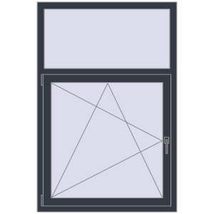 Buy Tilt-and-Turn 1000x1500 mm REHAU OPTIMUM EURO-DESIGN 70 ANTHRACITE_GREY_STRUKTURAL two-sided