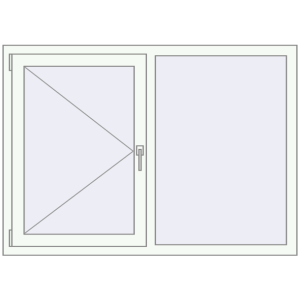 Buy Tilt-and-Turn 1400x1000 mm REHAU OPTIMUM EURO-DESIGN 70 RAL 9016 Traffic white two-sided