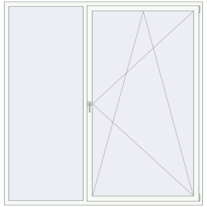 Buy Tilt-and-Turn 2200x2250 mm REHAU OPTIMUM EURO-DESIGN 70 RAL 9016 Traffic white two-sided