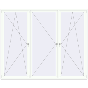 Buy Tilt-and-Turn 2700x2200 mm REHAU OPTIMUM EURO-DESIGN 70 RAL 9016 Traffic white two-sided