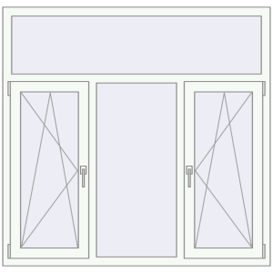 Buy Tilt-and-Turn 1500x1450 mm REHAU OPTIMUM EURO-DESIGN 70 RAL 9016 Traffic white two-sided