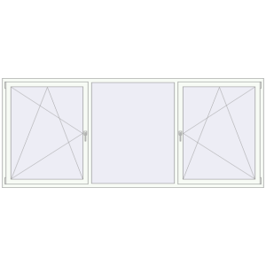 Buy Tilt-and-Turn 3080x1290 mm REHAU OPTIMUM EURO-DESIGN 70 RAL 9016 Traffic white two-sided