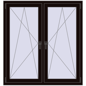 Zamów teraz Okna skrzydłowe 1290x1340 mm REHAU ENERGY-SAVING SYNEGO MD BLACK_BROWN dwustronny