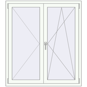 Buy Tilt-and-Turn 1200x1350 mm REHAU OPTIMUM EURO-DESIGN 70 RAL 9016 Traffic white two-sided
