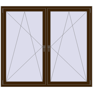 Zamów teraz Okna skrzydłowe 1840x1565 mm REHAU ENERGY-SAVING SYNEGO MD DARK_OAK dwustronny