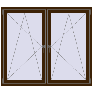 Buy Tilt-and-Turn 1500x1300 mm REHAU OPTIMUM EURO-DESIGN 70 DARK_OAK two-sided