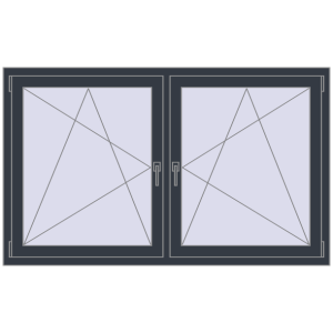 Buy Tilt-and-Turn 1650x1000 mm REHAU OPTIMUM EURO-DESIGN 70 ANTHRACITE_GREY_STRUKTURAL two-sided