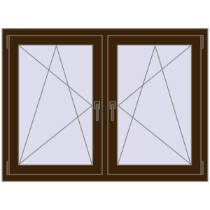 Zamów teraz Okna skrzydłowe 1260x935 mm REHAU ENERGY-SAVING SYNEGO MD DARK_OAK dwustronny