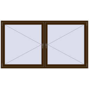 Buy Tilt-and-Turn 2200x1200 mm REHAU ENERGY-SAVING SYNEGO MD DARK_OAK two-sided