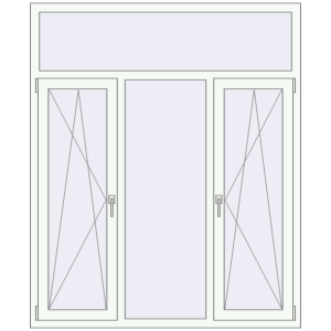 Buy Tilt-and-Turn 1500x1800 mm REHAU BRILLANT DESIGN RAL 9016 Traffic white two-sided