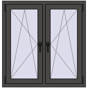 Zamów teraz Okna skrzydłowe 1020x1040 mm REHAU ENERGY-SAVING SYNEGO MD BASALT_GREY dwustronny