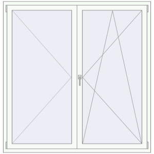 Buy Tilt-and-Turn 1700x1700 mm REHAU ENERGY-SAVING SYNEGO MD RAL 9016 Traffic white two-sided