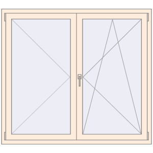Buy Tilt-and-Turn 1500x1350 mm REHAU OPTIMUM EURO-DESIGN 70 CREAME_WHITE_50L-2 two-sided