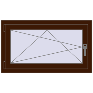 Okno plastikowe 1000x600 mm Jednoskrzydłowe. Widok od środka Zamów teraz Okna skrzydłowe 1000x600 mm CLASICTHERM 70 MAHAGON_SAPELI dwustronny
