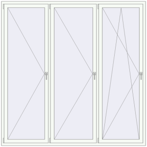 Buy Tilt-and-Turn 2300x2300 mm REHAU ENERGY-SAVING SYNEGO MD RAL 9016 Traffic white two-sided