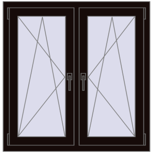 Zamów teraz Okna skrzydłowe 1020x1040 mm REHAU ENERGY-SAVING SYNEGO MD BLACK_BROWN dwustronny