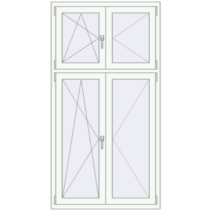 Buy Tilt-and-Turn 1000x1900 mm REHAU OPTIMUM EURO-DESIGN 70 RAL 9016 Traffic white two-sided