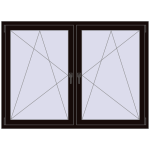 Zamów teraz Okna skrzydłowe 1695x1190 mm REHAU ENERGY-SAVING SYNEGO MD BLACK_BROWN dwustronny