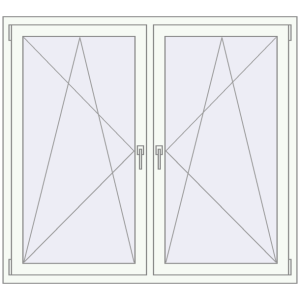 Buy Tilt-and-Turn 1480x1340 mm REHAU OPTIMUM EURO-DESIGN 70 RAL 9016 Traffic white two-sided