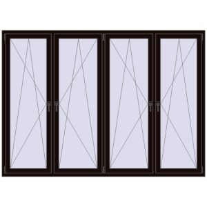 Buy Tilt-and-Turn 2500x1800 mm REHAU ENERGY-SAVING SYNEGO MD BLACK_BROWN two-sided