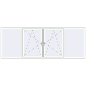 Buy Tilt-and-Turn 3150x1150 mm REHAU OPTIMUM EURO-DESIGN 70 RAL 9016 Traffic white two-sided
