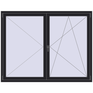 Buy Tilt-and-Turn 1800x1400 mm REHAU ENERGY-SAVING SYNEGO MD BLACK_ULTI-MATT two-sided