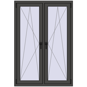 Okno plastikowe 1050x1535 mm Dwuskrzydłowe. Widok od środka Zamów teraz Okna skrzydłowe 1050x1535 mm REHAU ENERGY-SAVING SYNEGO MD BASALT_GREY dwustronny