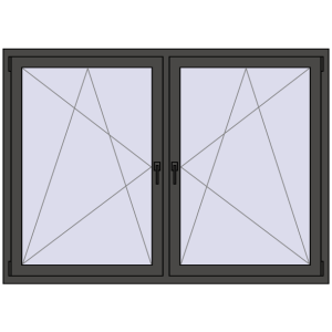 Zamów teraz Okna skrzydłowe 1830x1265 mm REHAU ENERGY-SAVING SYNEGO MD BASALT_GREY dwustronny