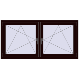 Buy Tilt-and-Turn 1600x800 mm REHAU OPTIMUM EURO-DESIGN 70 CHOCOLATE_BROWN two-sided